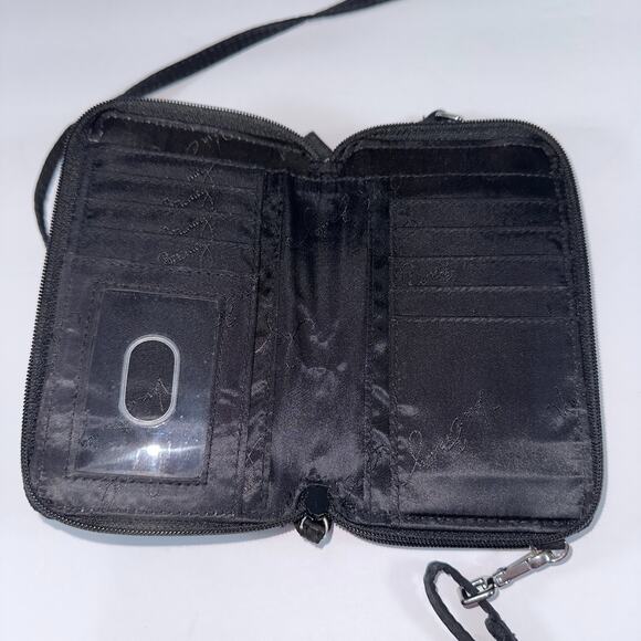 Vera Bradley Bag Small Black Diamond Seams Wallet Bag Purse 7 x 4 x 3 inches - Picture 5 of 9